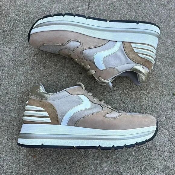 Voile Blanche Sneakers Leather Platform Size 40 - Picture 1 of 14